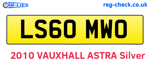 LS60MWO are the vehicle registration plates.