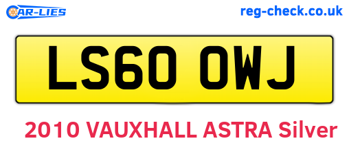 LS60OWJ are the vehicle registration plates.