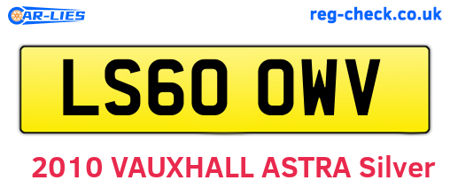 LS60OWV are the vehicle registration plates.