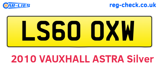 LS60OXW are the vehicle registration plates.
