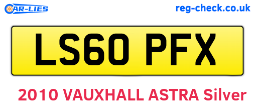 LS60PFX are the vehicle registration plates.
