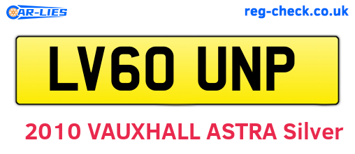 LV60UNP are the vehicle registration plates.