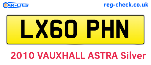 LX60PHN are the vehicle registration plates.