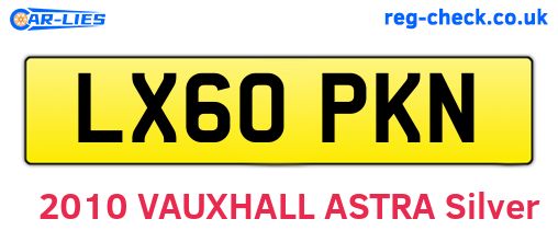 LX60PKN are the vehicle registration plates.