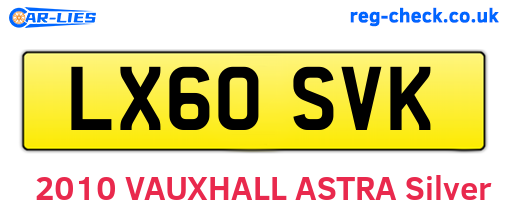 LX60SVK are the vehicle registration plates.