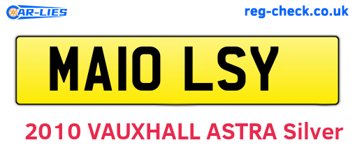 MA10LSY are the vehicle registration plates.