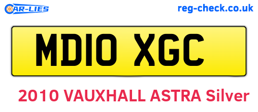 MD10XGC are the vehicle registration plates.