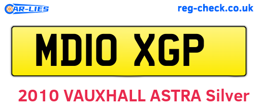 MD10XGP are the vehicle registration plates.