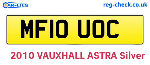 MF10UOC are the vehicle registration plates.