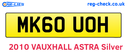 MK60UOH are the vehicle registration plates.