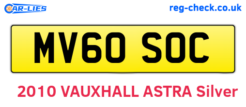 MV60SOC are the vehicle registration plates.