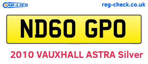 ND60GPO are the vehicle registration plates.
