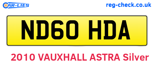 ND60HDA are the vehicle registration plates.