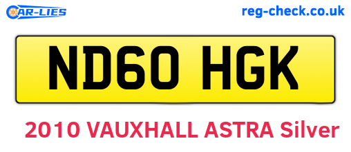 ND60HGK are the vehicle registration plates.