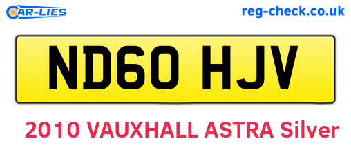 ND60HJV are the vehicle registration plates.