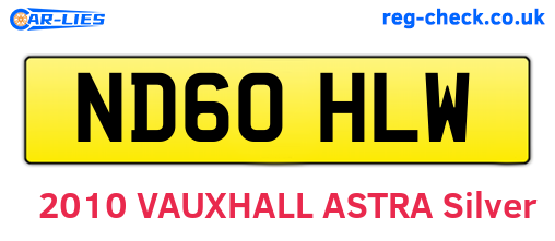 ND60HLW are the vehicle registration plates.