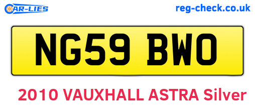 NG59BWO are the vehicle registration plates.