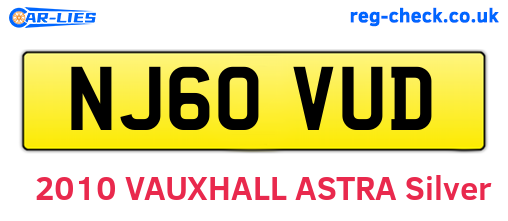 NJ60VUD are the vehicle registration plates.