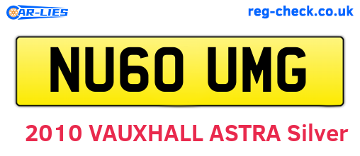NU60UMG are the vehicle registration plates.