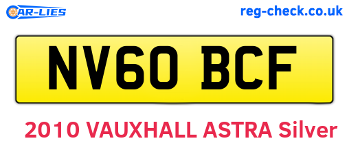 NV60BCF are the vehicle registration plates.