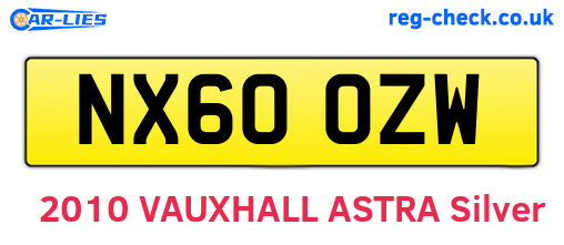 NX60OZW are the vehicle registration plates.