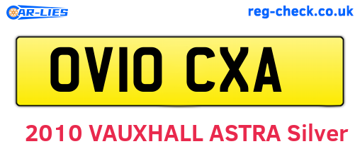 OV10CXA are the vehicle registration plates.