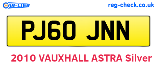 PJ60JNN are the vehicle registration plates.