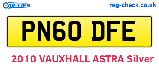 PN60DFE are the vehicle registration plates.