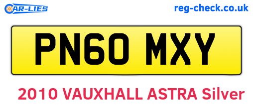 PN60MXY are the vehicle registration plates.