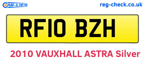 RF10BZH are the vehicle registration plates.