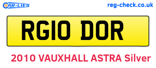 RG10DOR are the vehicle registration plates.