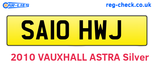 SA10HWJ are the vehicle registration plates.
