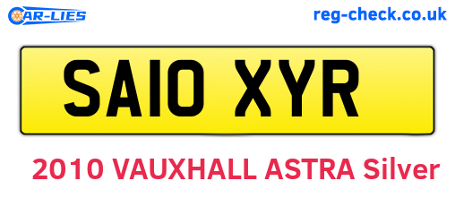 SA10XYR are the vehicle registration plates.