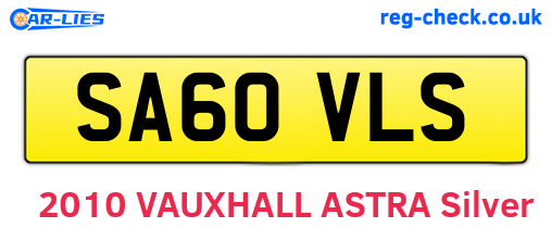 SA60VLS are the vehicle registration plates.