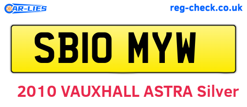 SB10MYW are the vehicle registration plates.