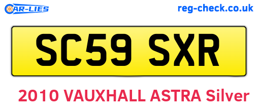SC59SXR are the vehicle registration plates.