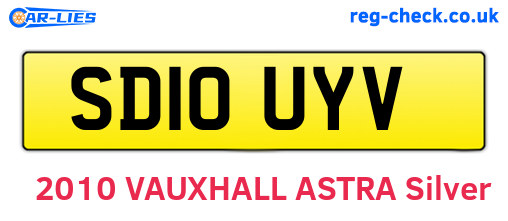 SD10UYV are the vehicle registration plates.