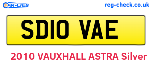SD10VAE are the vehicle registration plates.