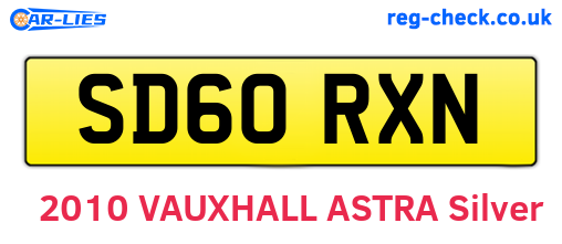 SD60RXN are the vehicle registration plates.