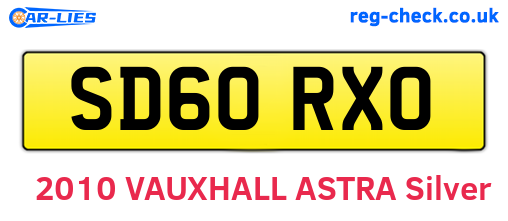SD60RXO are the vehicle registration plates.