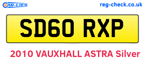 SD60RXP are the vehicle registration plates.