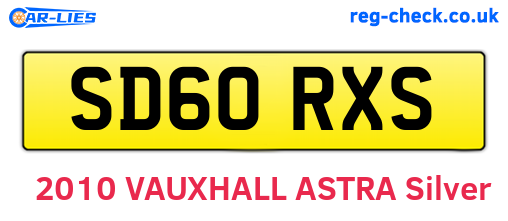 SD60RXS are the vehicle registration plates.