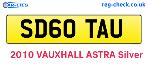 SD60TAU are the vehicle registration plates.