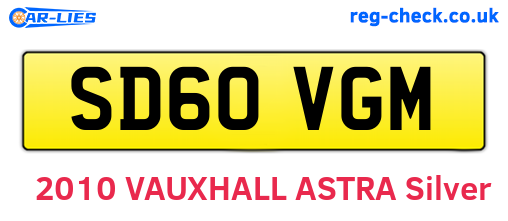 SD60VGM are the vehicle registration plates.