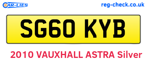 SG60KYB are the vehicle registration plates.