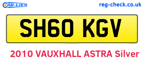 SH60KGV are the vehicle registration plates.