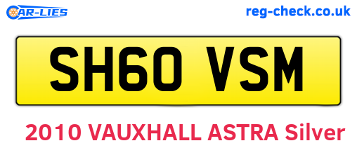 SH60VSM are the vehicle registration plates.