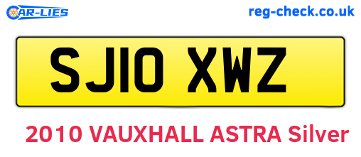 SJ10XWZ are the vehicle registration plates.