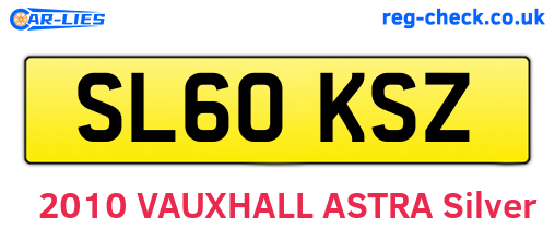 SL60KSZ are the vehicle registration plates.