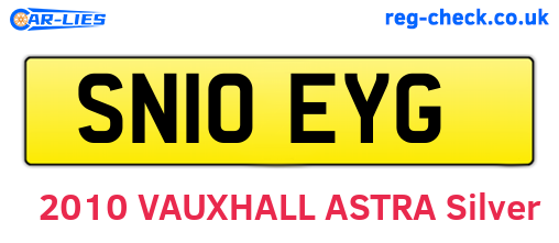 SN10EYG are the vehicle registration plates.